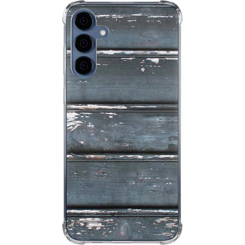 Chipped Blue Wood Galaxy A35 5G Clear Case